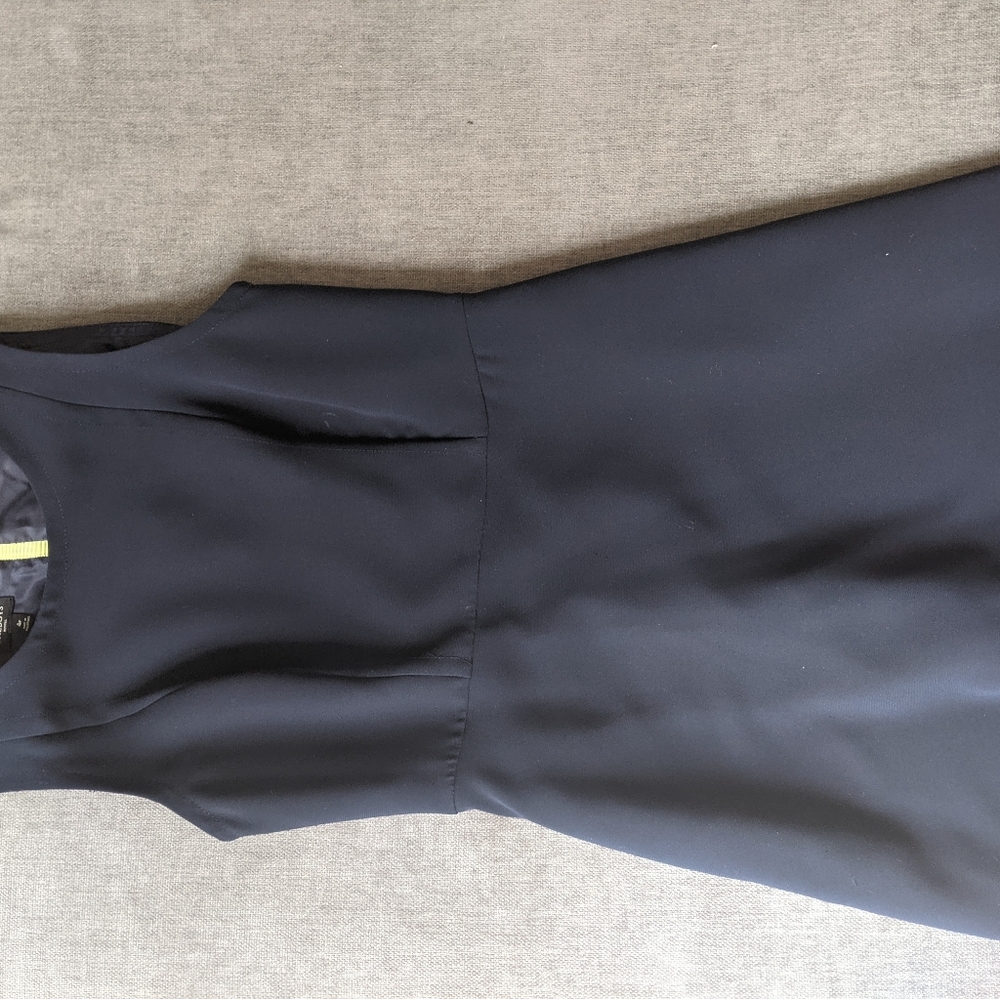 Talbots Navy Fit & Flare Dress - Picture 3 of 5